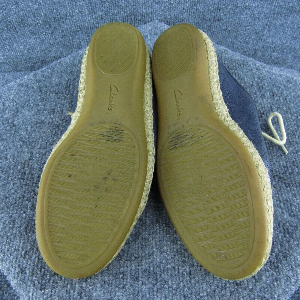 Clarks Artisan Women Sneaker Shoes‎ Blue Leather Lace Up Size 9.5 Medium